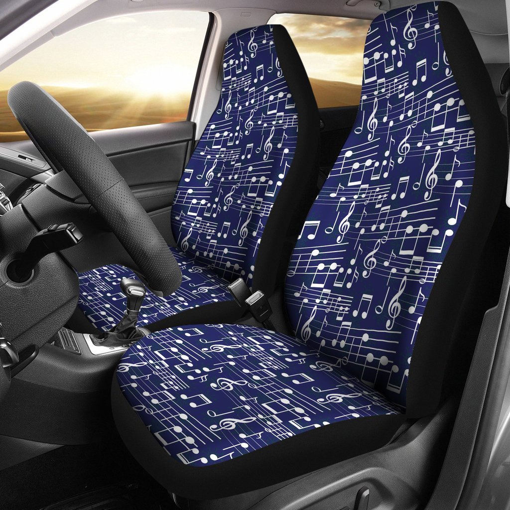 Music Note Print Pattern Universal Fit Car Seat Cover-grizzshop