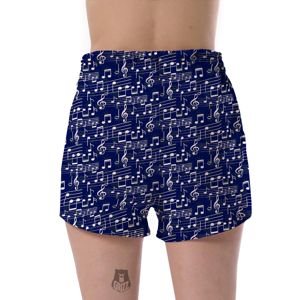 Music Note Print Pattern Women's Shorts-grizzshop
