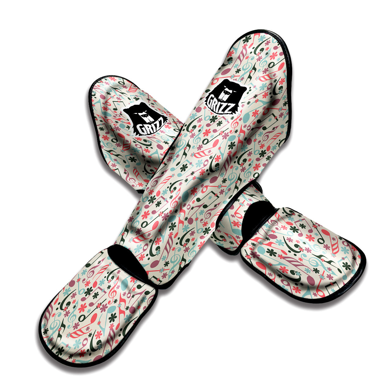 Music Notes Cute Print Pattern Muay Thai Shin Guards-grizzshop
