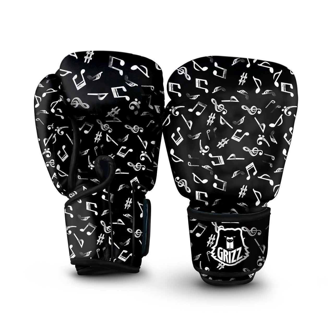 Music Notes Watercolor Print Pattern Boxing Gloves-grizzshop