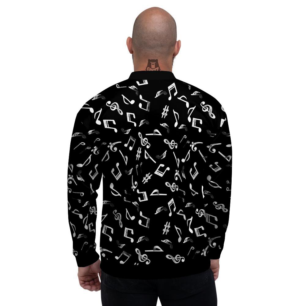 Music Notes Watercolor Print Pattern Men's Bomber Jacket