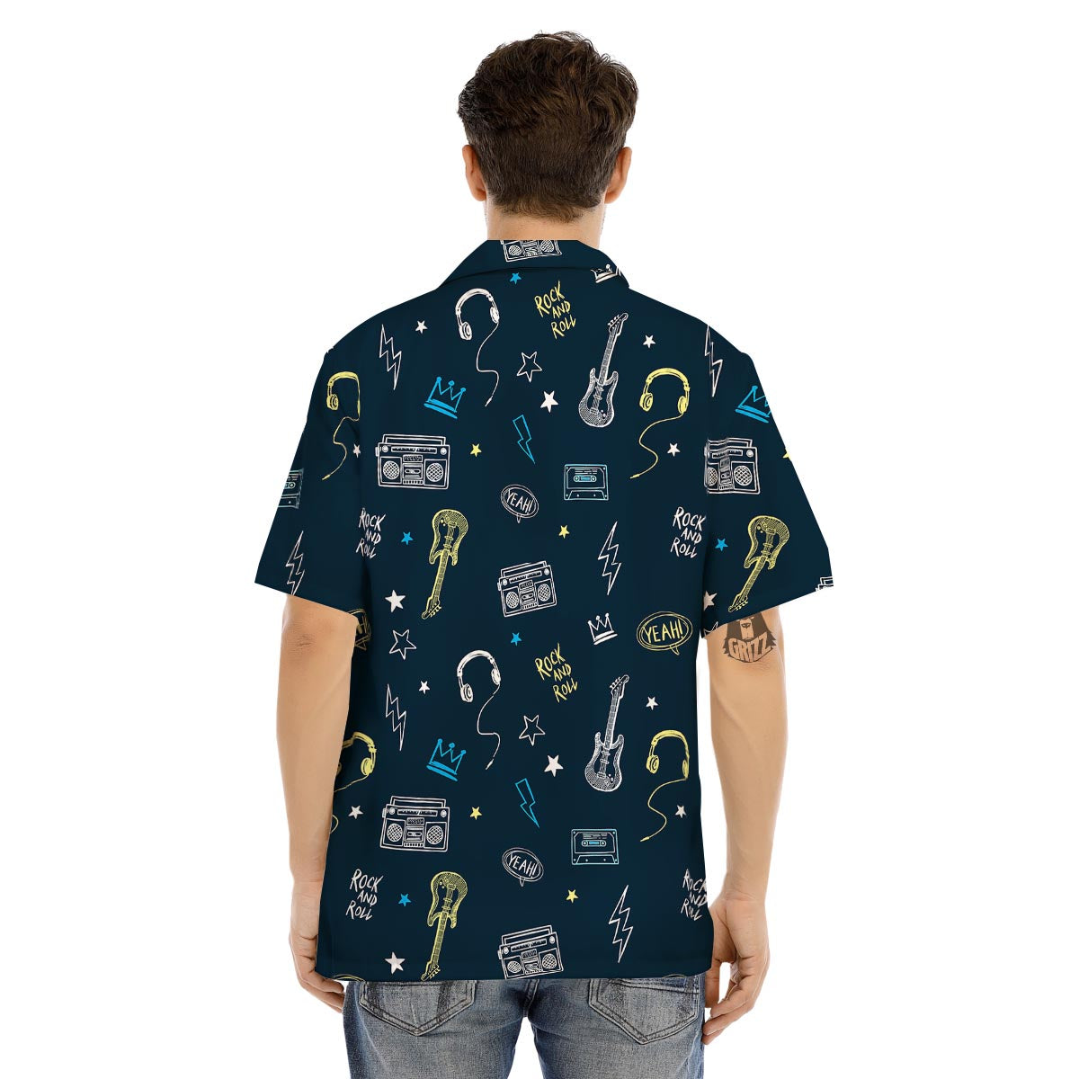 Music Rock And Roll Print Pattern Men's Hawaiian Shirt-grizzshop