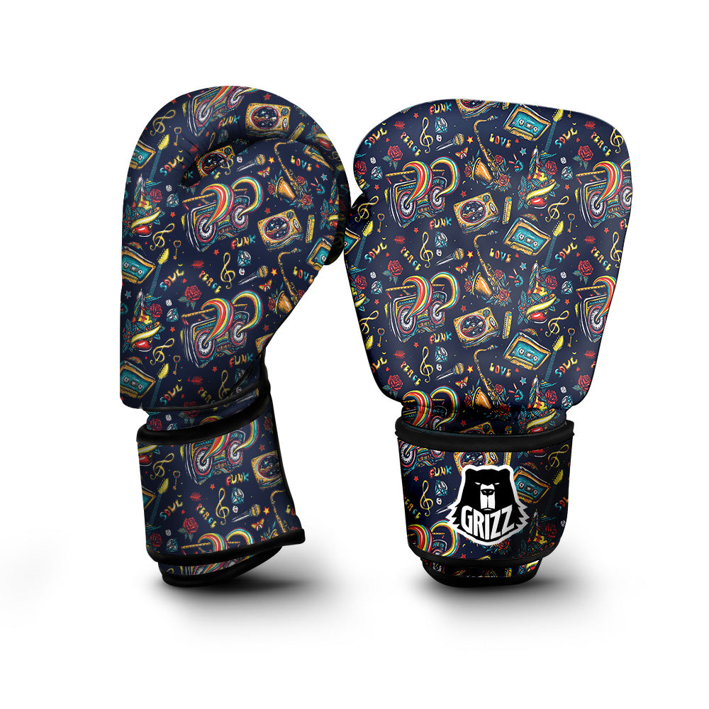 Musical Instruments Print Pattern Boxing Gloves-grizzshop