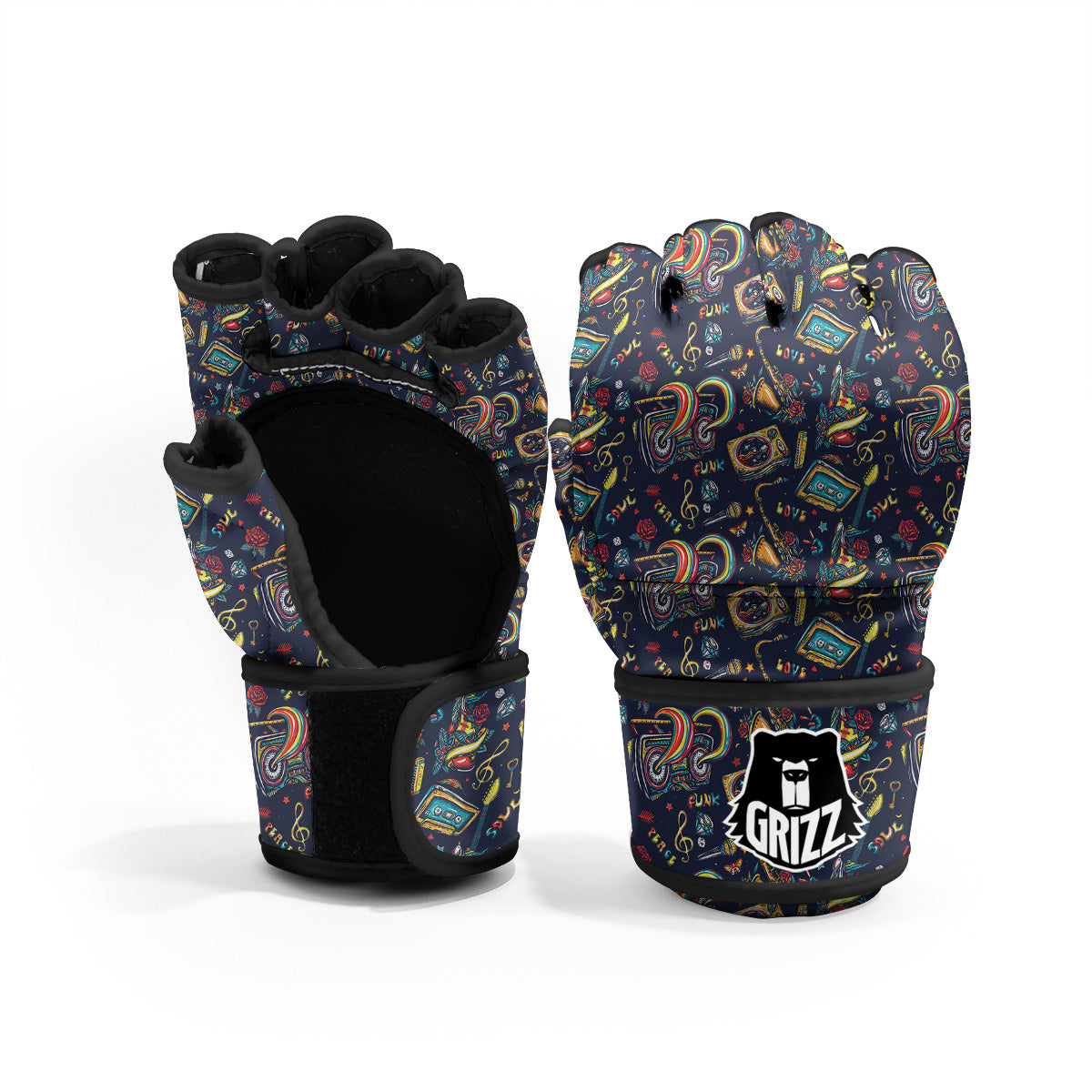 Musical Instruments Print Pattern MMA Gloves-grizzshop