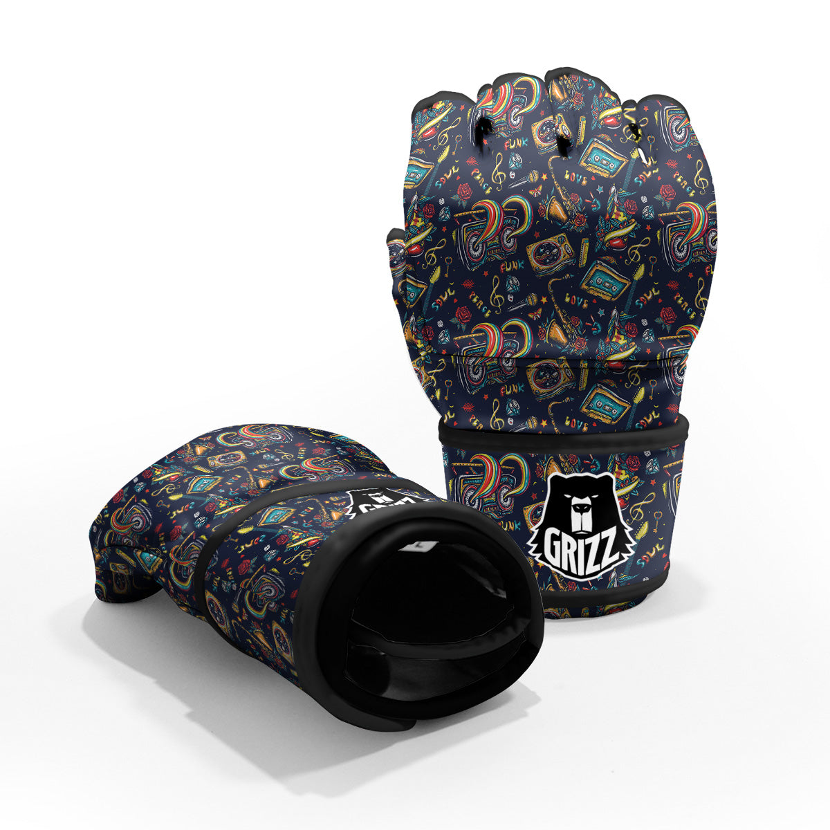 Musical Instruments Print Pattern MMA Gloves-grizzshop