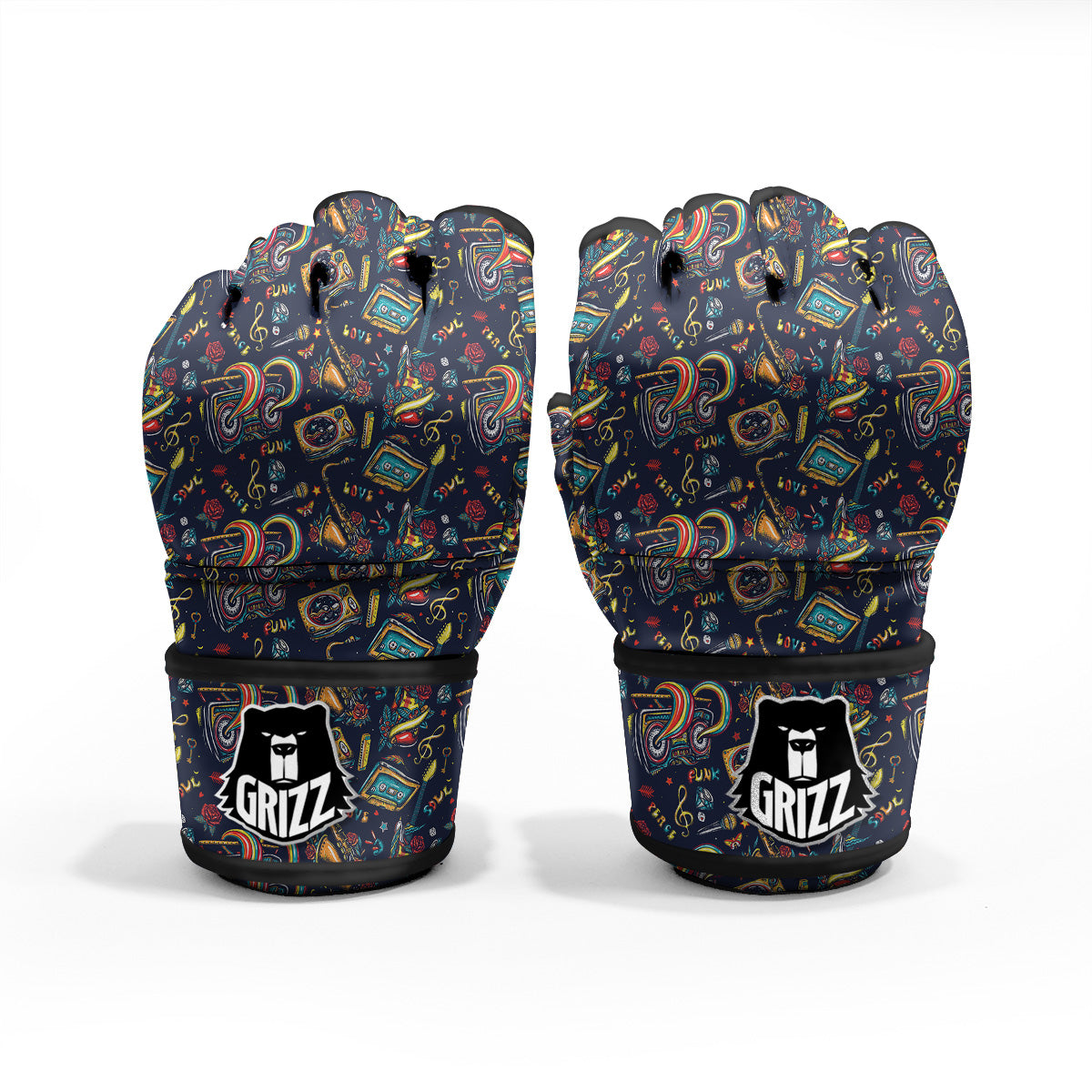 Musical Instruments Print Pattern MMA Gloves-grizzshop