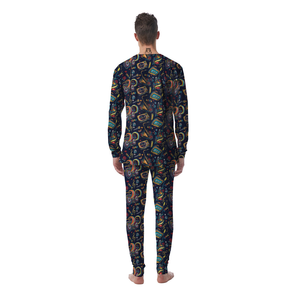 Musical Instruments Print Pattern Men's Pajamas-grizzshop