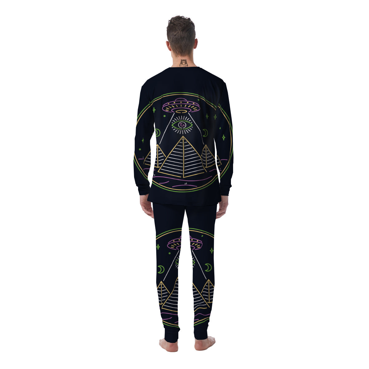 Mystery Of Egypt Neon Print Men's Pajamas-grizzshop