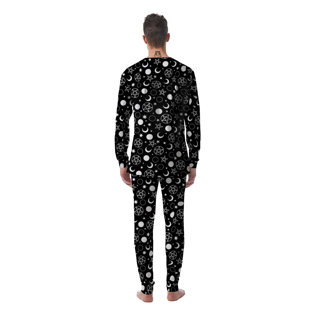 Mystic Witch White And Black Print Men's Pajamas-grizzshop