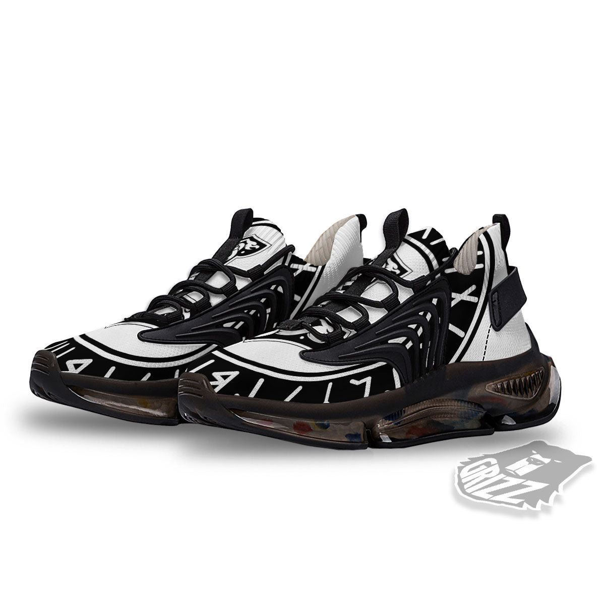 Mythology Mjolnir Norse Print Black Gym Shoes-grizzshop