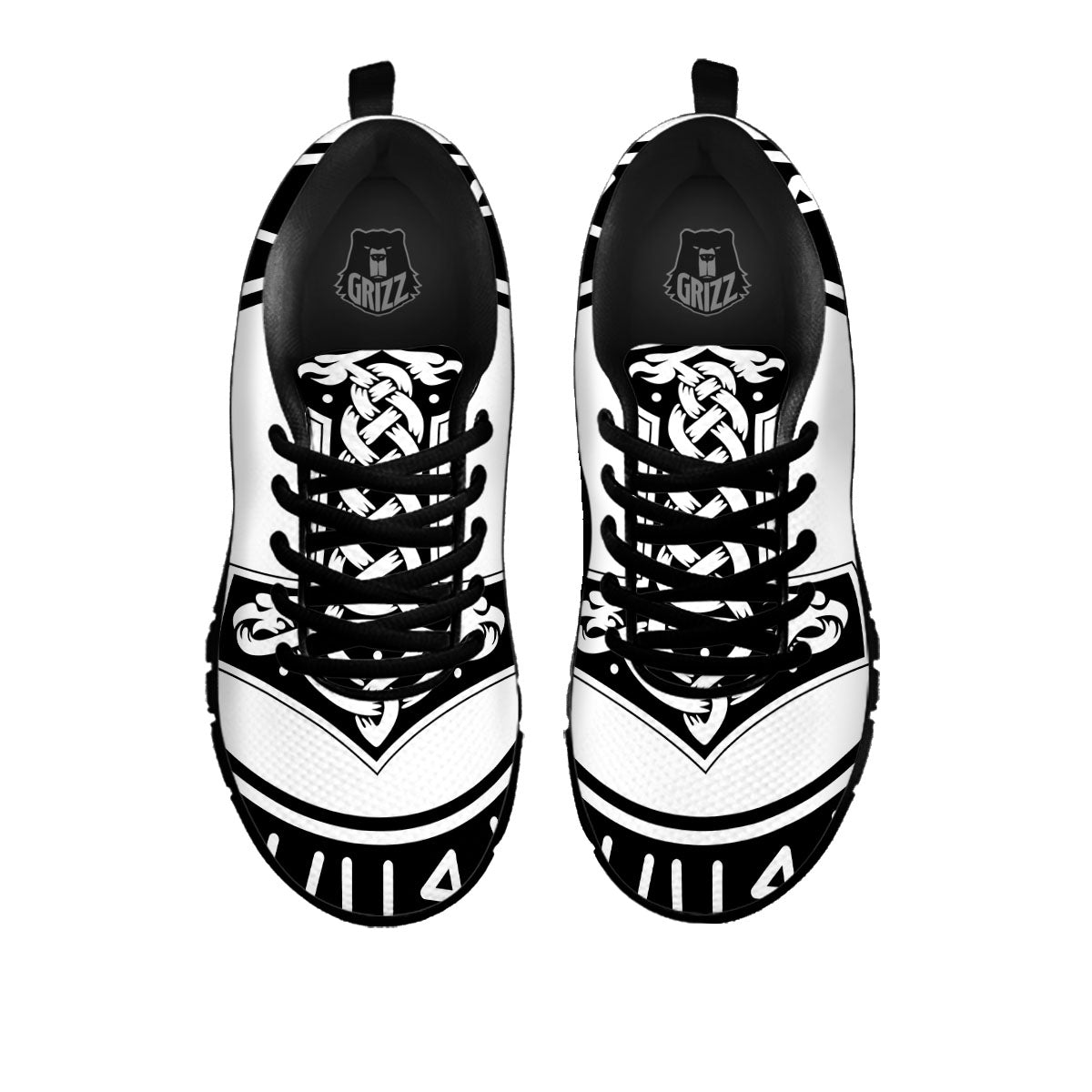 Mythology Mjolnir Norse Print Black Sneaker-grizzshop