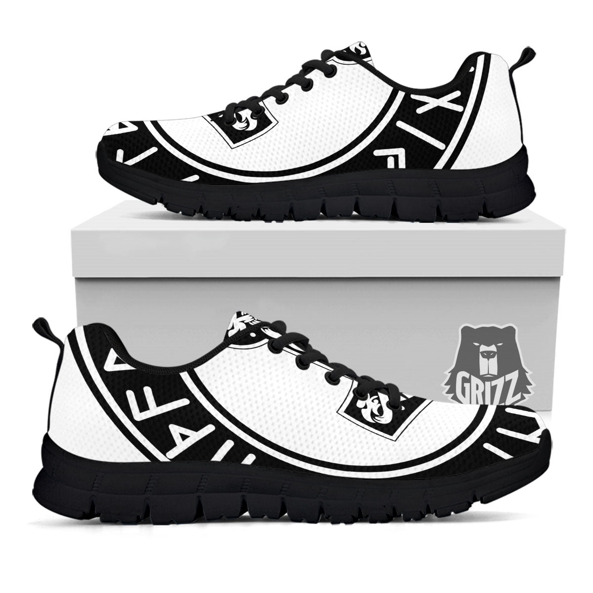 Mythology Mjolnir Norse Print Black Sneaker-grizzshop