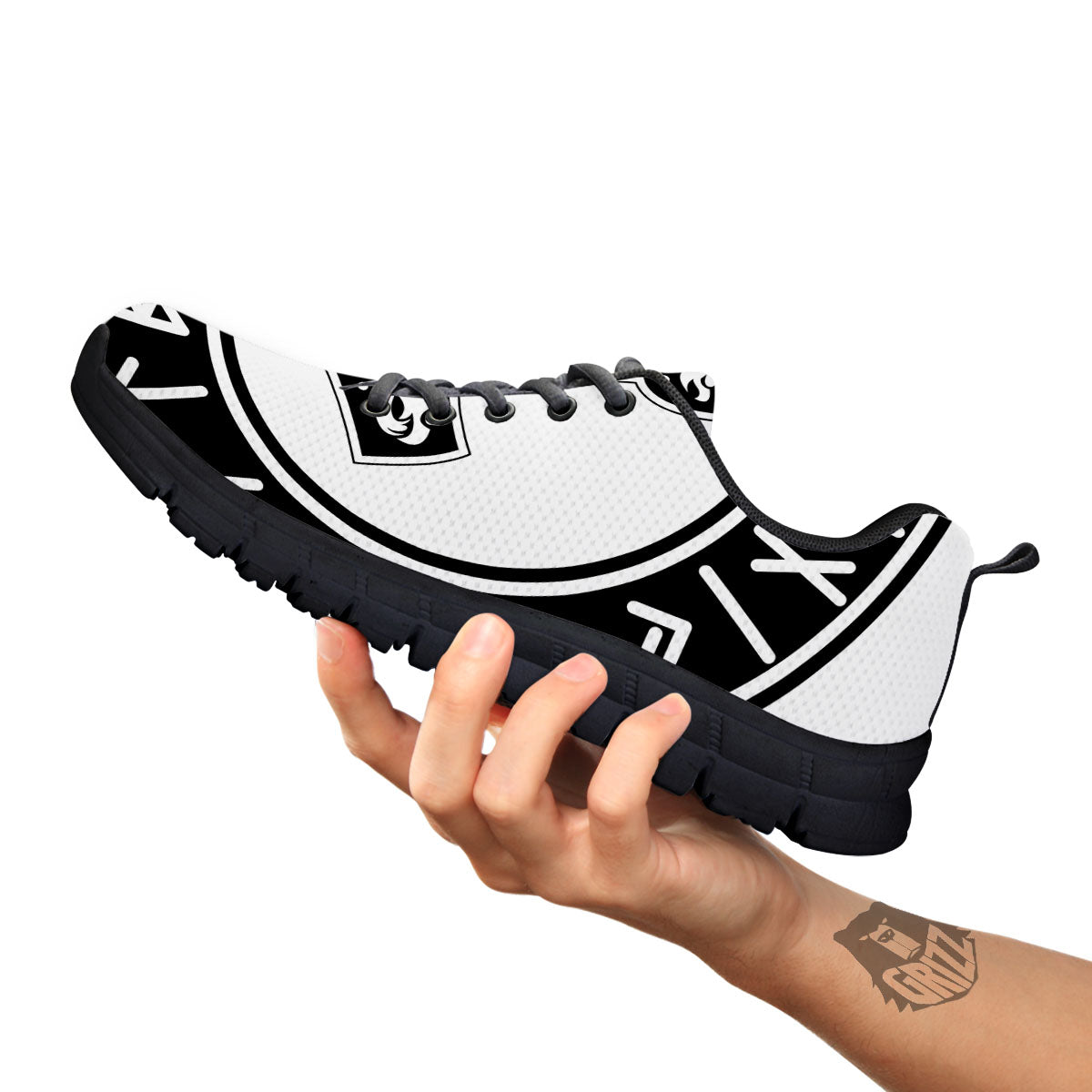 Mythology Mjolnir Norse Print Black Sneaker-grizzshop