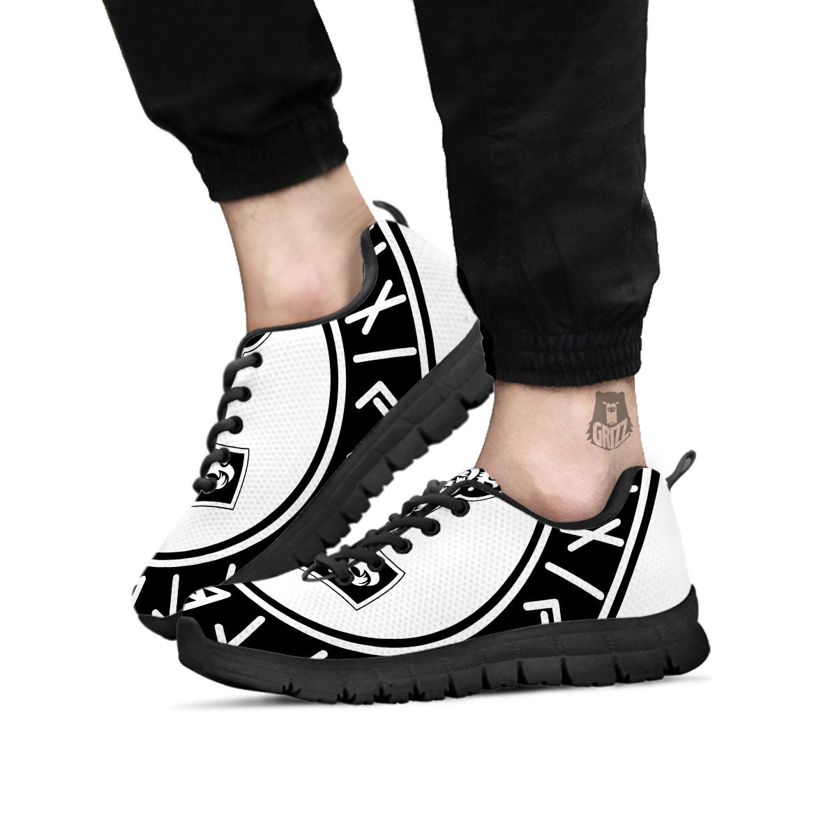 Mythology Mjolnir Norse Print Black Sneaker-grizzshop