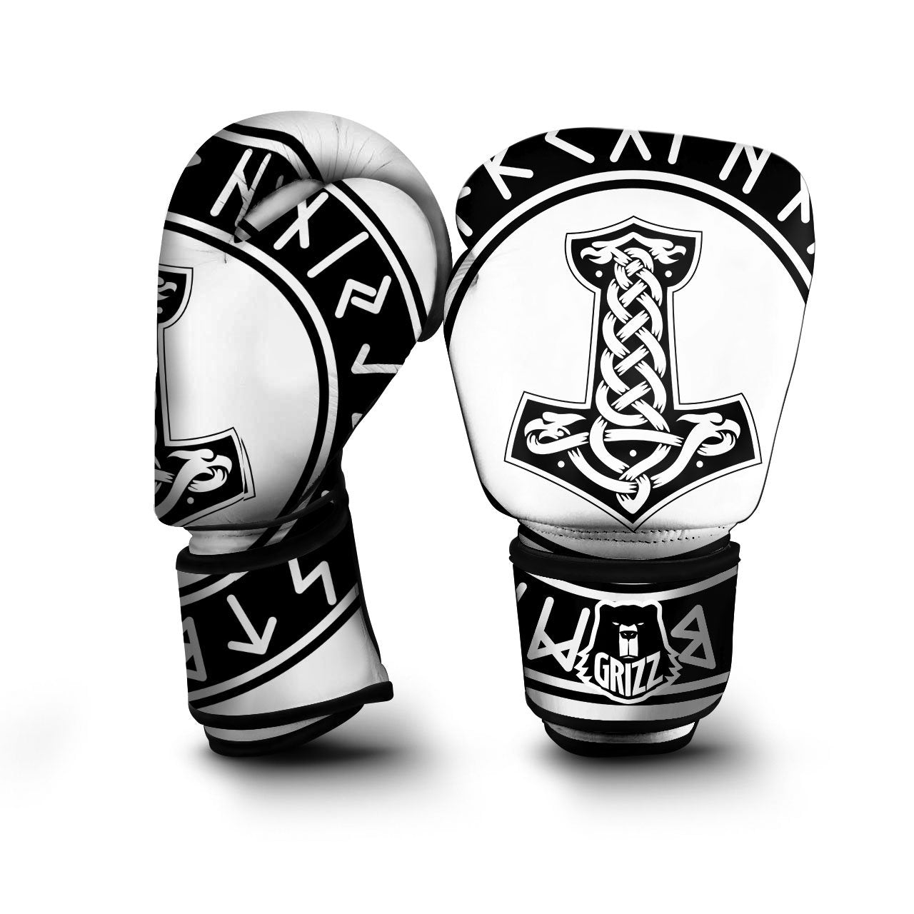 Mythology Mjolnir Norse Print Boxing Gloves-grizzshop