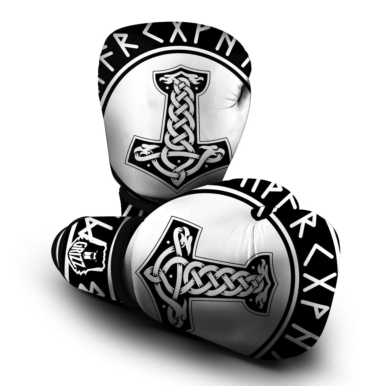 Mythology Mjolnir Norse Print Boxing Gloves-grizzshop