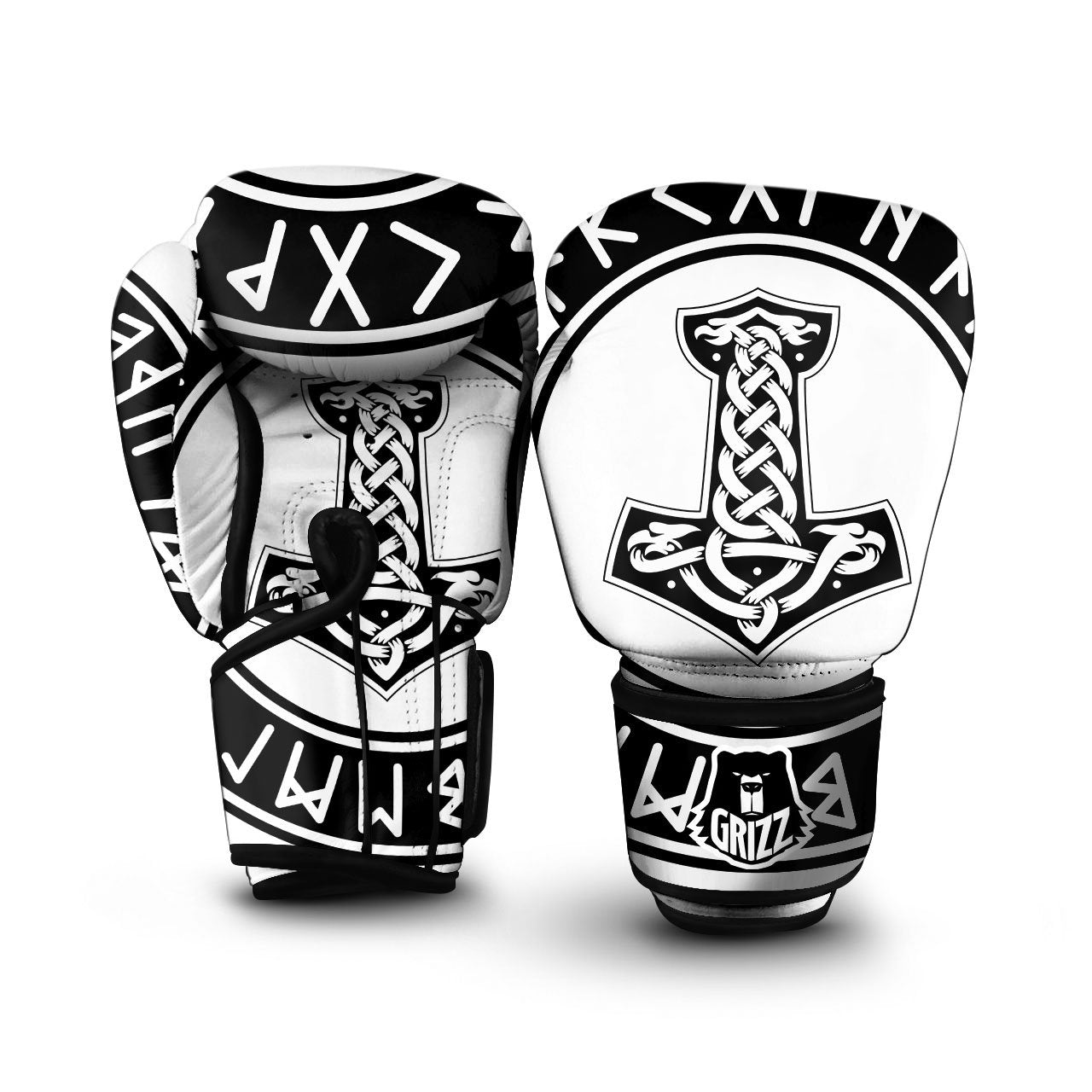 Mythology Mjolnir Norse Print Boxing Gloves-grizzshop