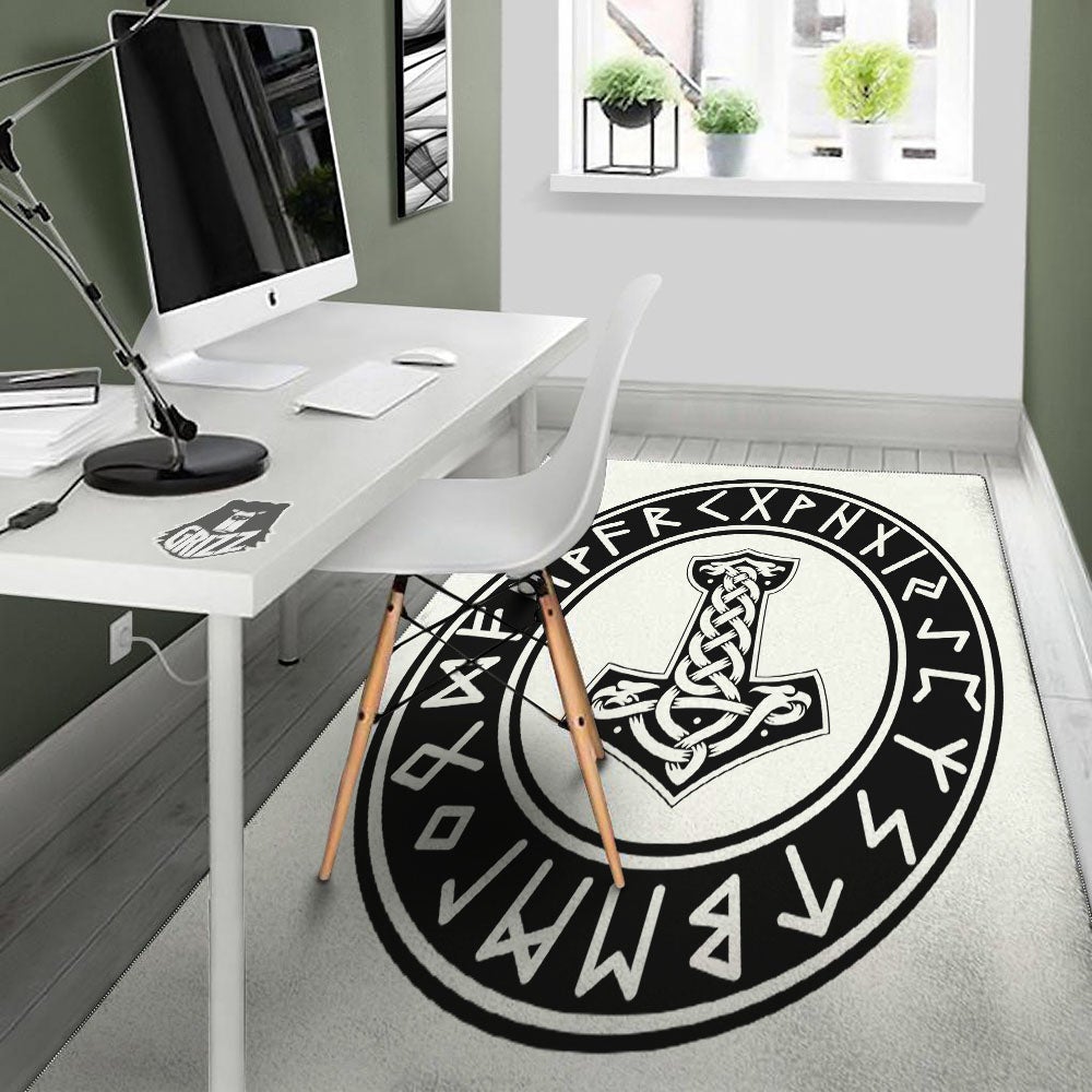 Mythology Mjolnir Norse Print Floor Mat-grizzshop