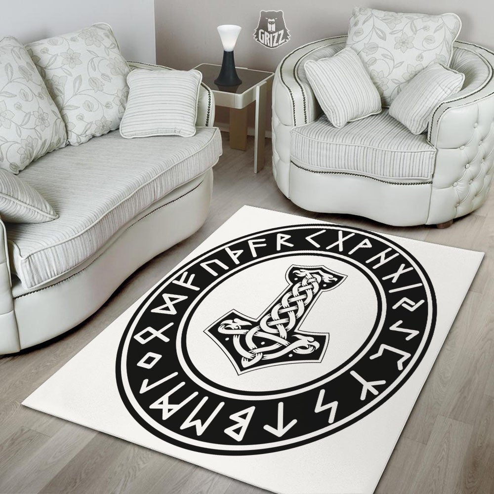 Mythology Mjolnir Norse Print Floor Mat-grizzshop