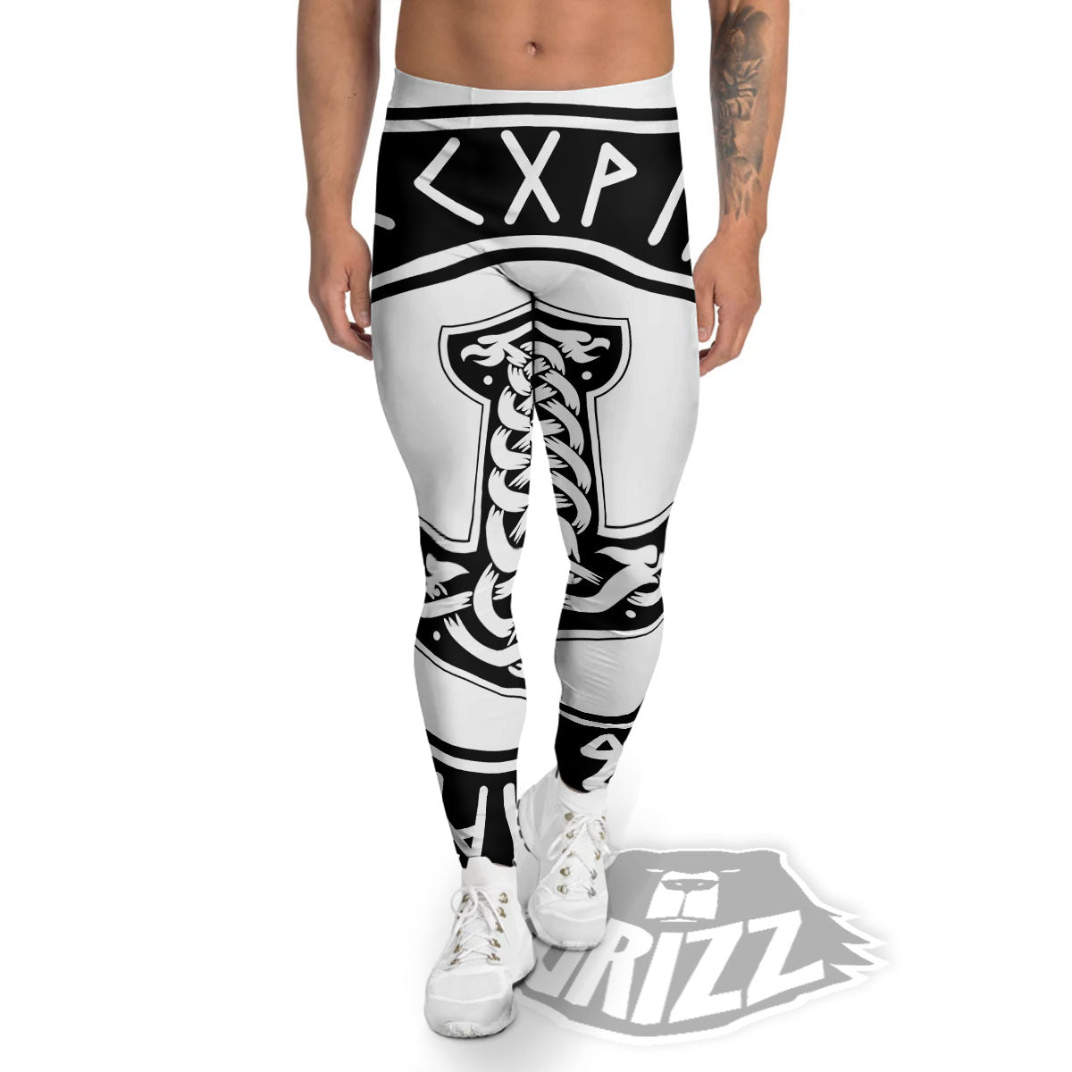 Mythology Mjolnir Norse Print Men's Leggings-grizzshop