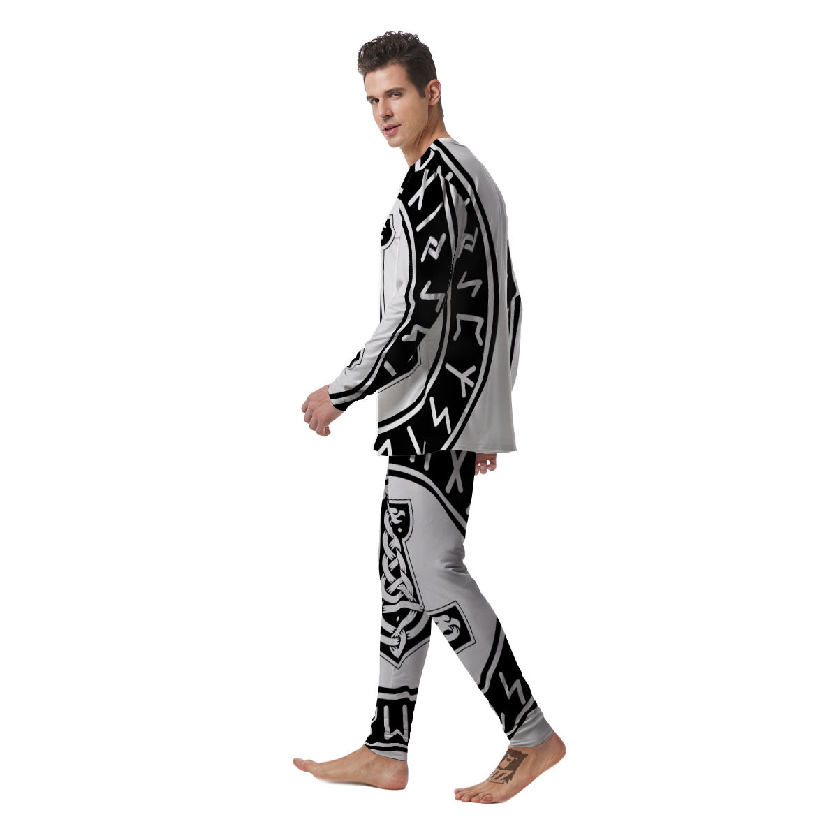 Mythology Mjolnir Norse Print Men's Pajamas-grizzshop