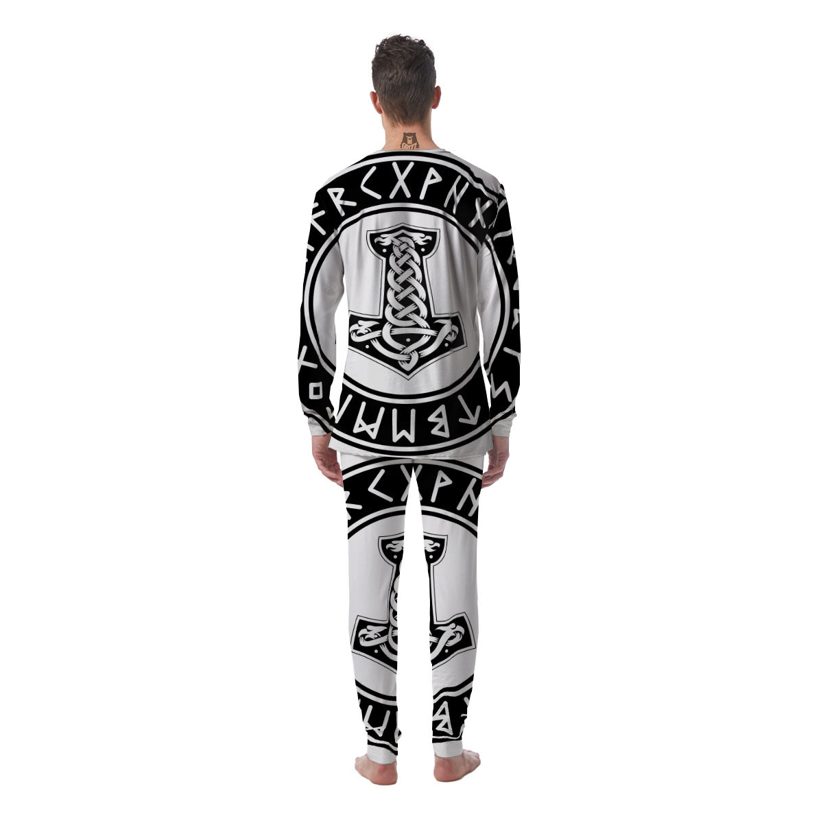 Mythology Mjolnir Norse Print Men's Pajamas-grizzshop
