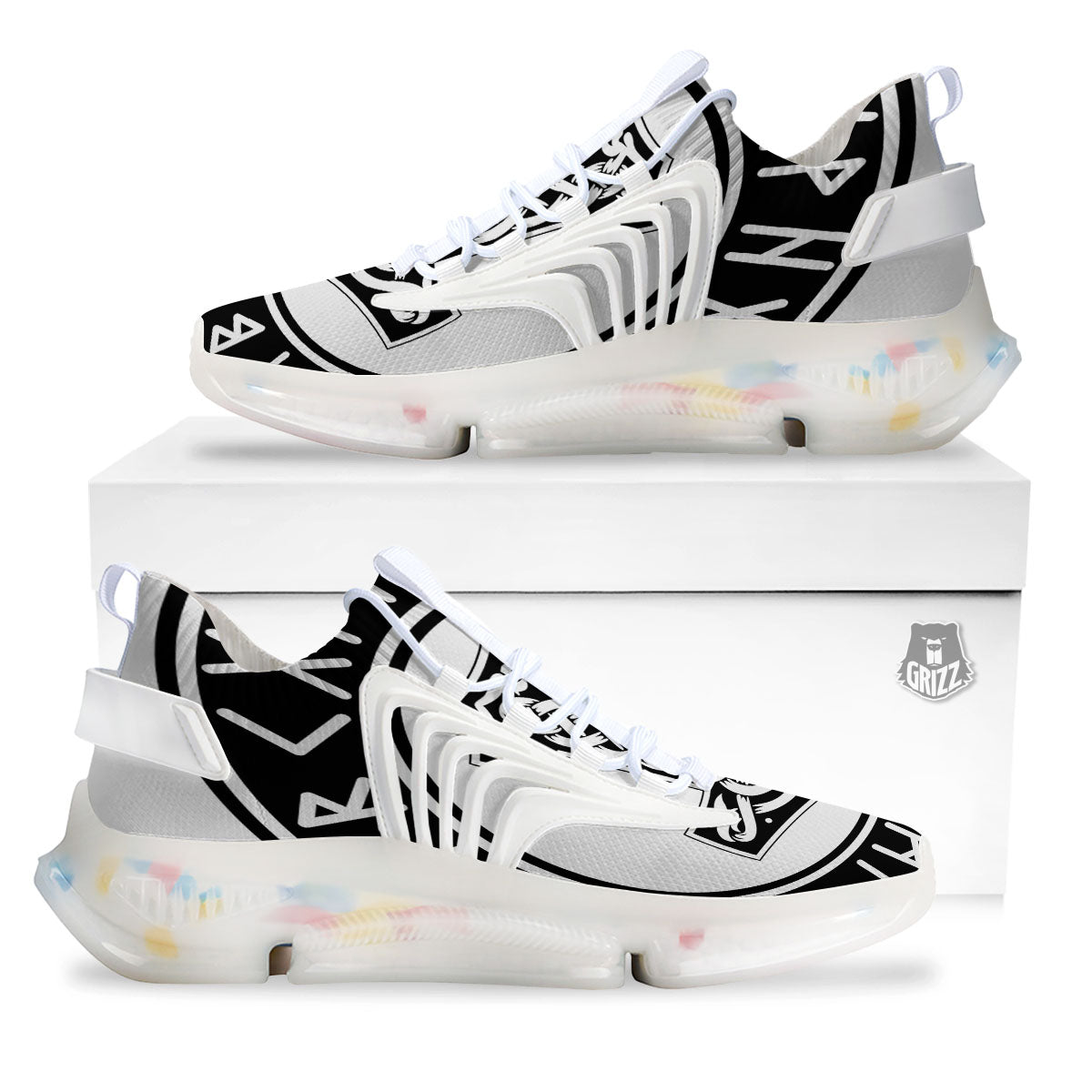 Mythology Mjolnir Norse Print White Gym Shoes-grizzshop