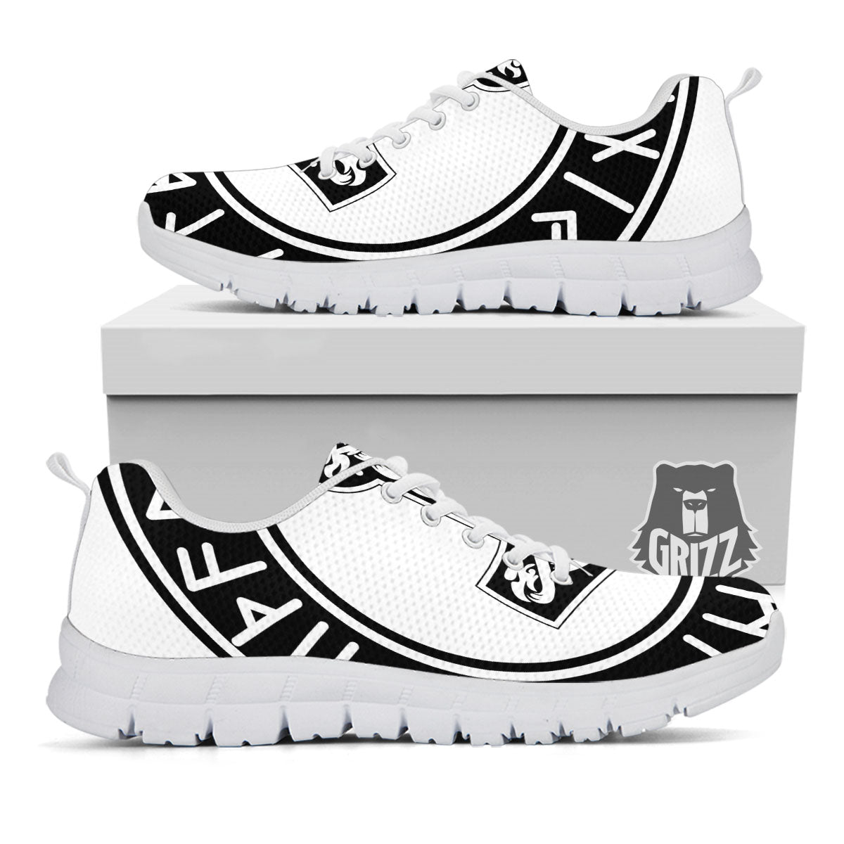 Mythology Mjolnir Norse Print White Sneaker-grizzshop
