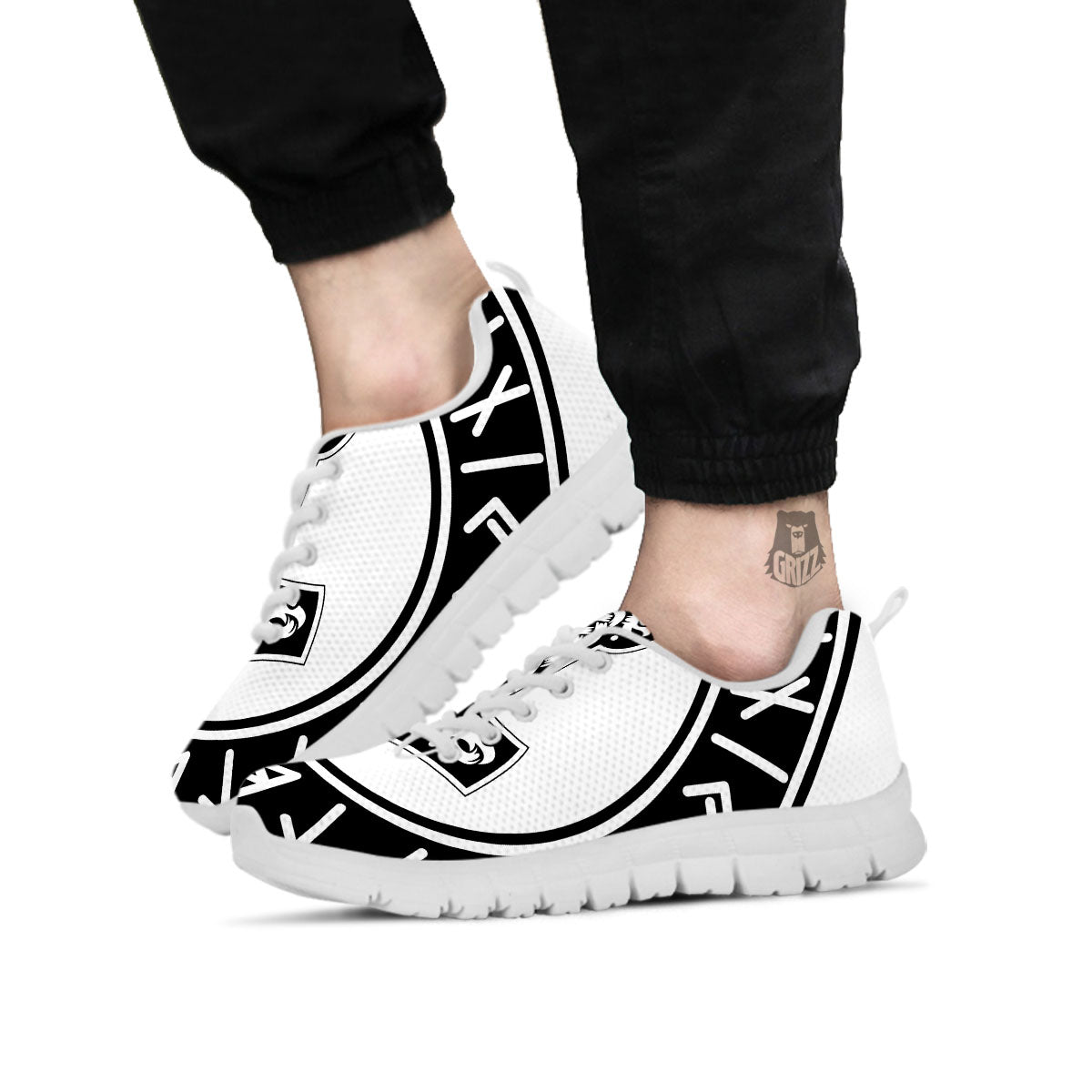 Mythology Mjolnir Norse Print White Sneaker-grizzshop