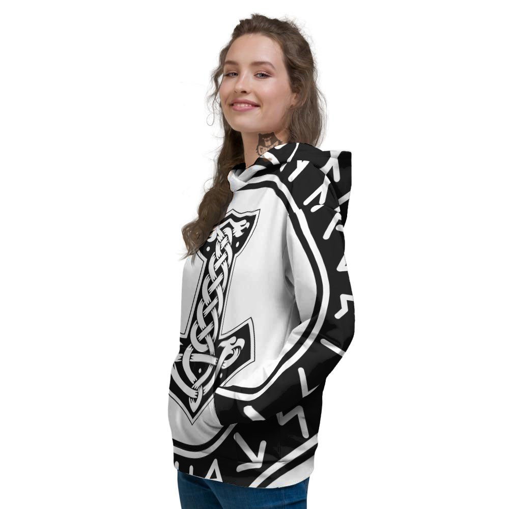 Mythology Mjolnir Norse Print Women's Hoodie-grizzshop
