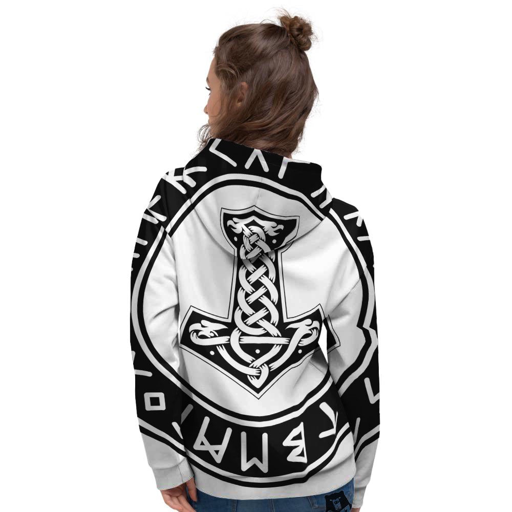 Mythology Mjolnir Norse Print Women's Hoodie-grizzshop