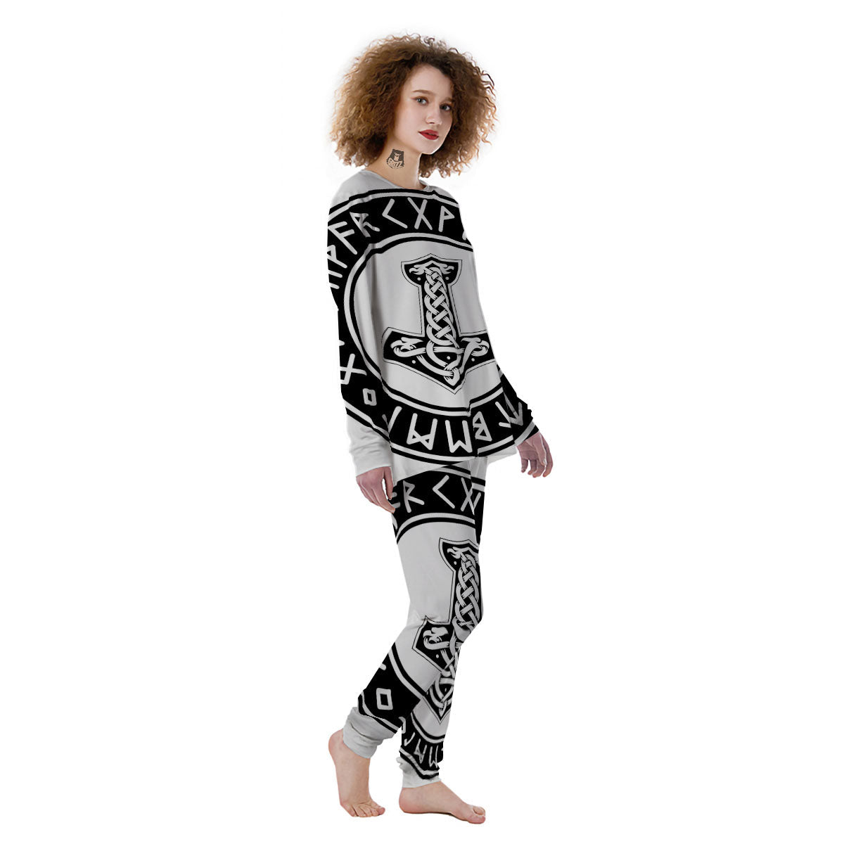 Mythology Mjolnir Norse Print Women's Pajamas-grizzshop
