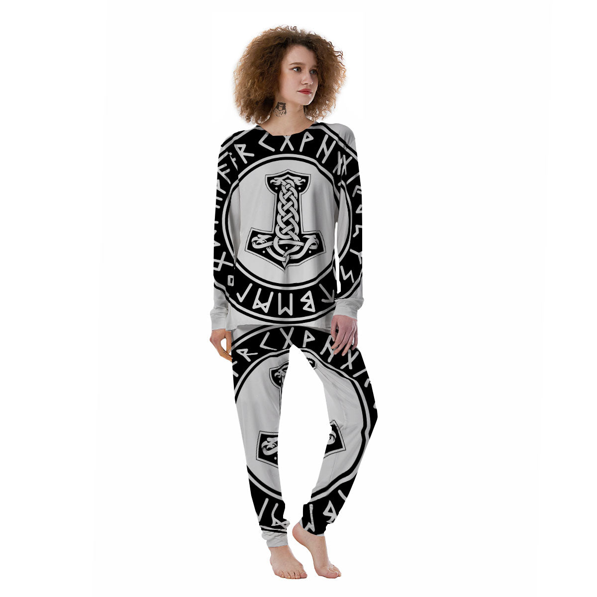 Mythology Mjolnir Norse Print Women's Pajamas-grizzshop