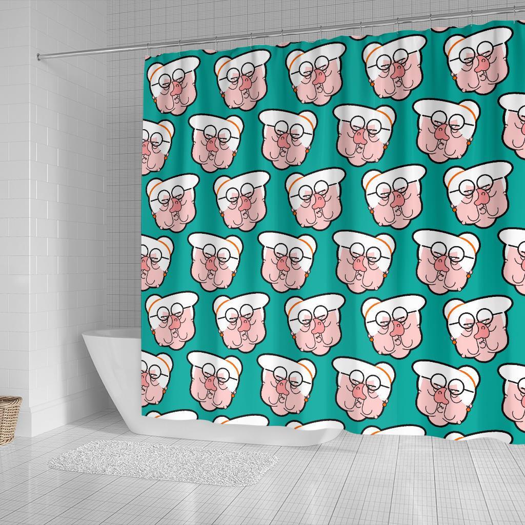 Nana Grandma Pattern Print Bathroom Shower Curtain-grizzshop