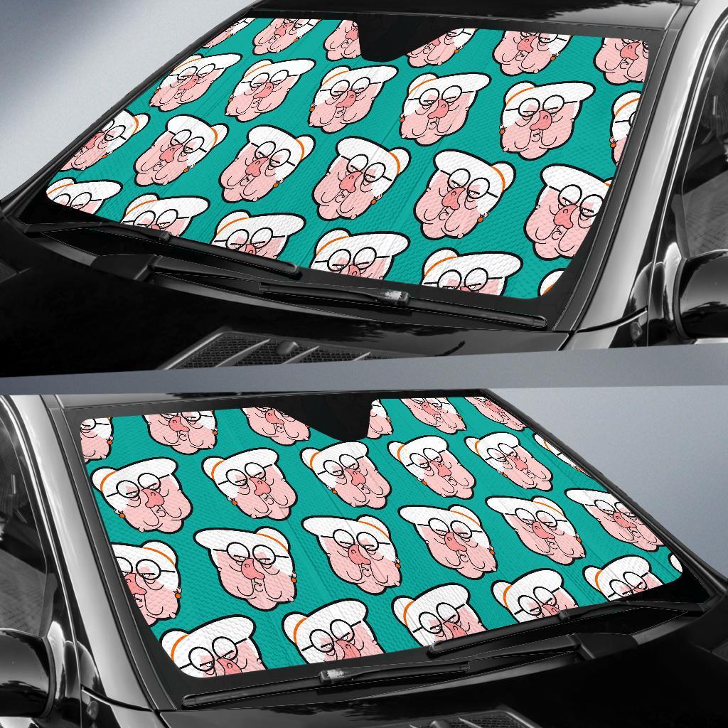 Nana Grandma Pattern Print Car Sun Shade-grizzshop