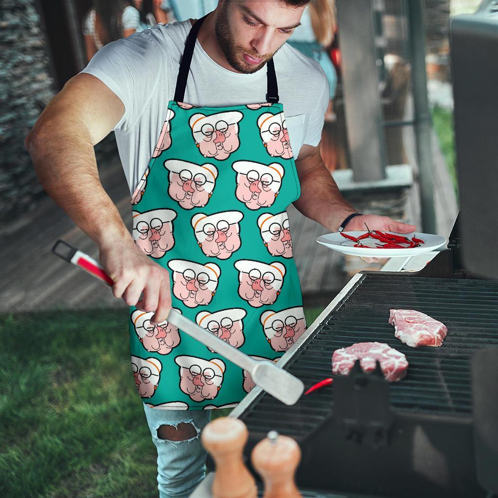 Nana Grandma Pattern Print Men's Apron-grizzshop