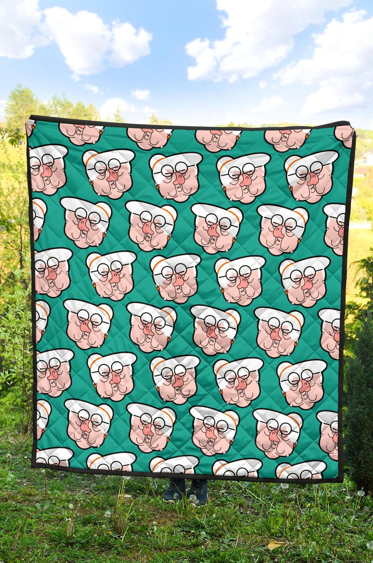 Nana Grandma Pattern Print Quilt-grizzshop