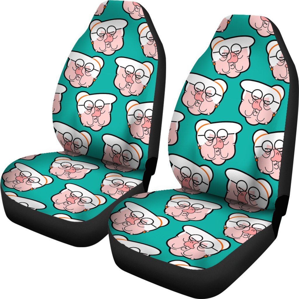 Nana Grandma Pattern Print Universal Fit Car Seat Covers-grizzshop