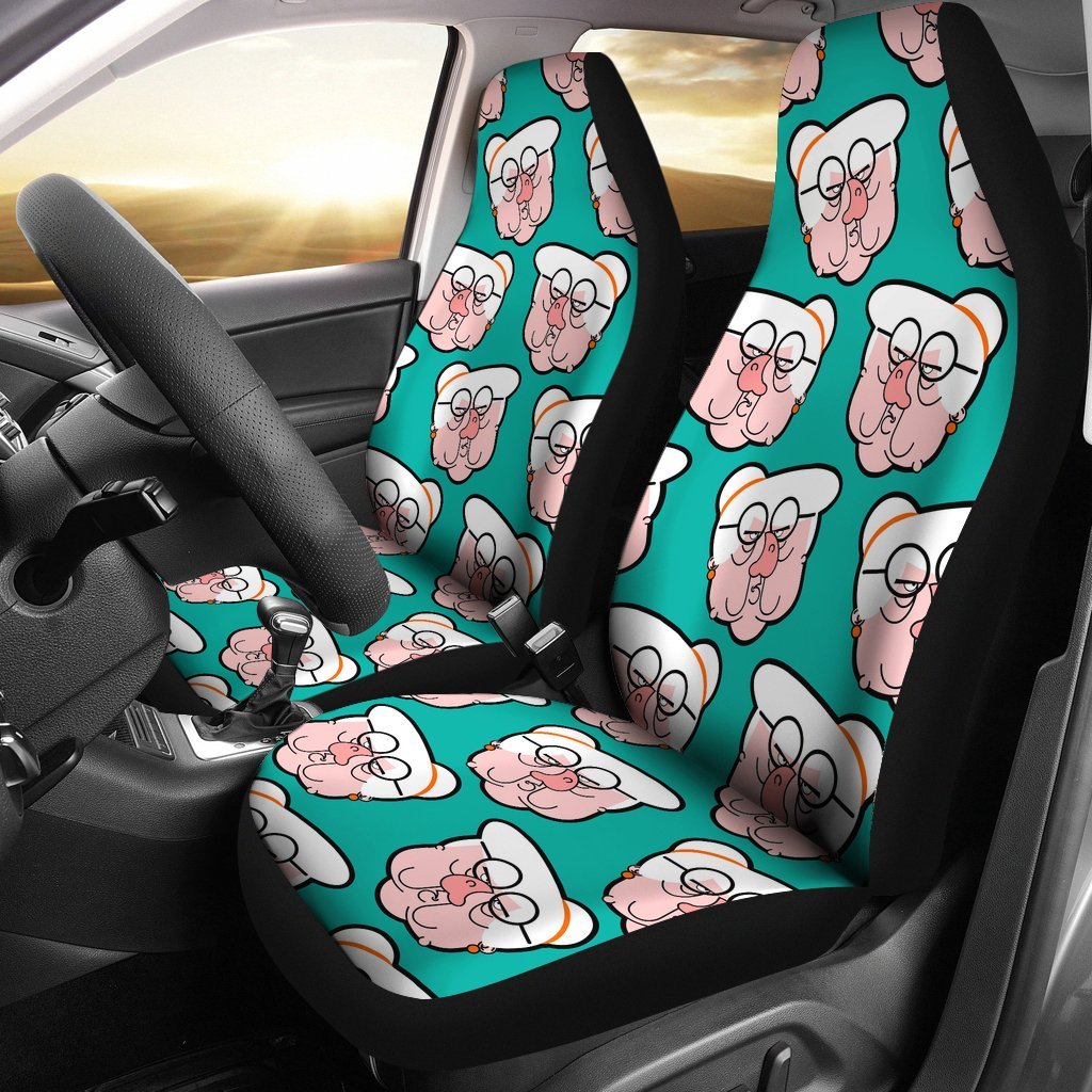 Nana Grandma Pattern Print Universal Fit Car Seat Covers-grizzshop