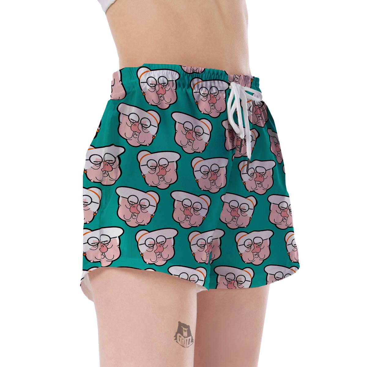 Nana Grandma Pattern Print Women's Shorts-grizzshop