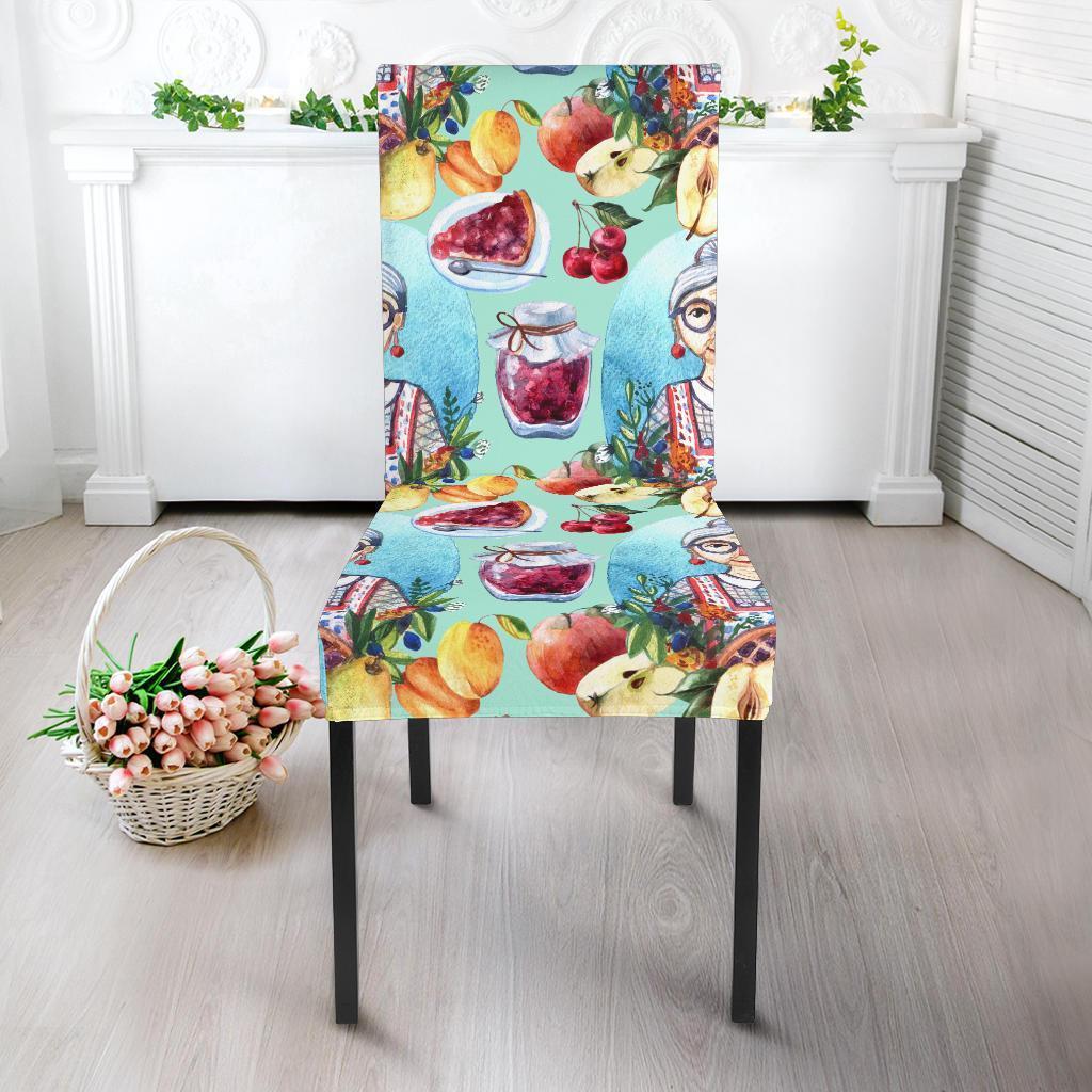 Nana Grandma Print Pattern Chair Cover-grizzshop