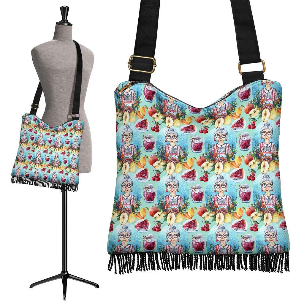 Nana Grandma Print Pattern Crossbody bags-grizzshop