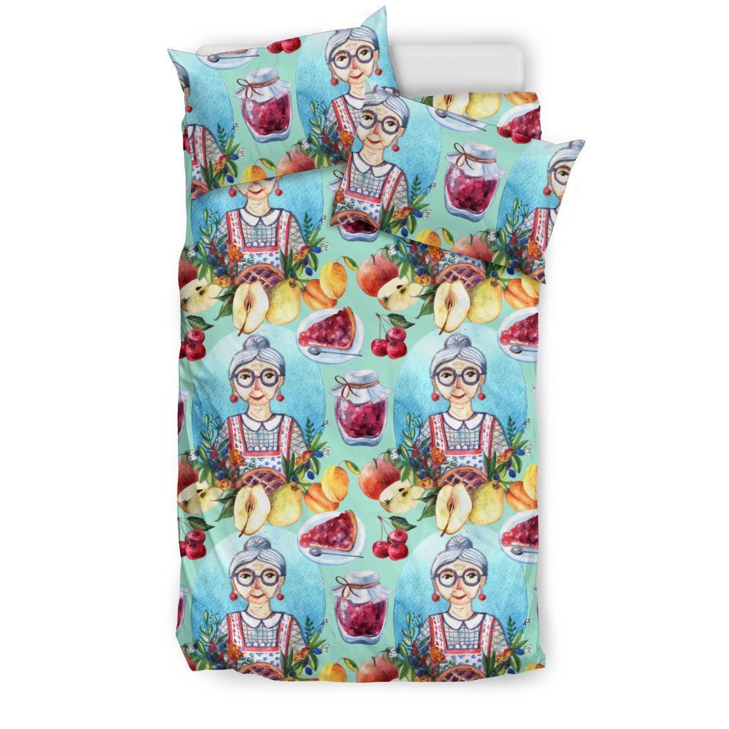 Nana Grandma Print Pattern Duvet Cover Bedding Set-grizzshop