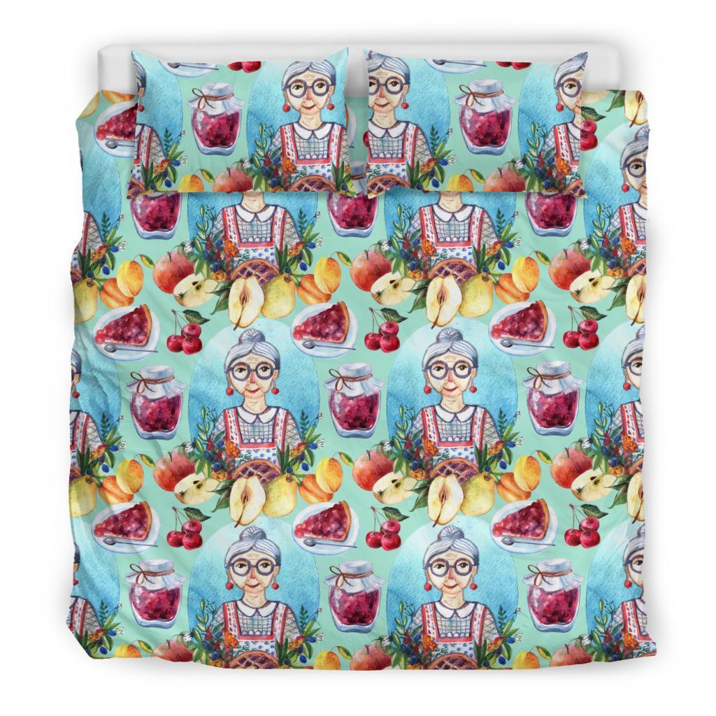 Nana Grandma Print Pattern Duvet Cover Bedding Set-grizzshop