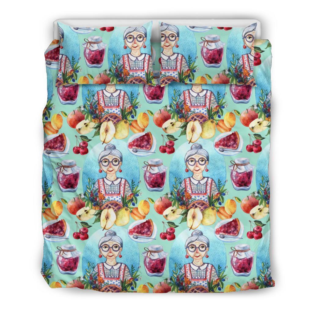 Nana Grandma Print Pattern Duvet Cover Bedding Set-grizzshop