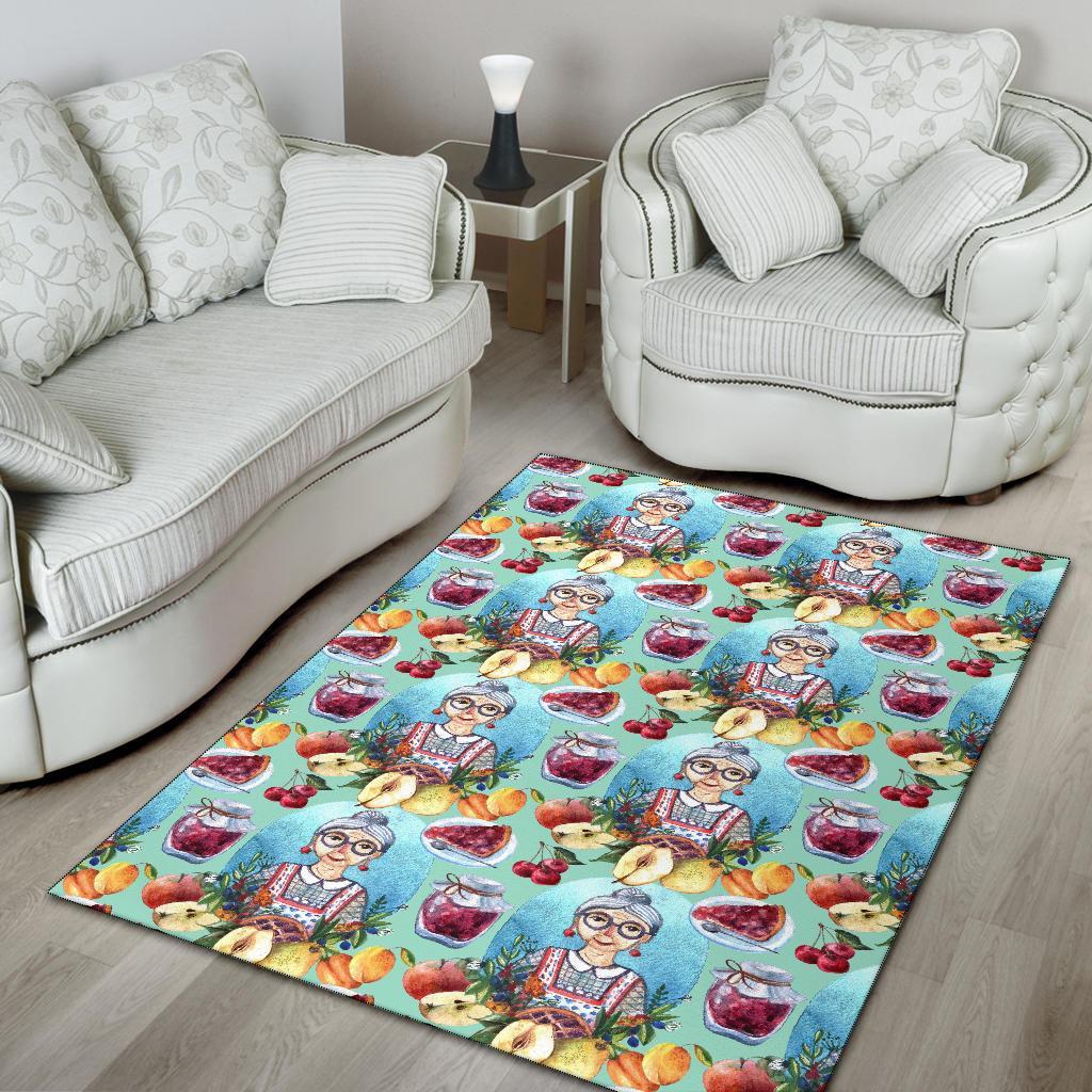 Nana Grandma Print Pattern Floor Mat-grizzshop