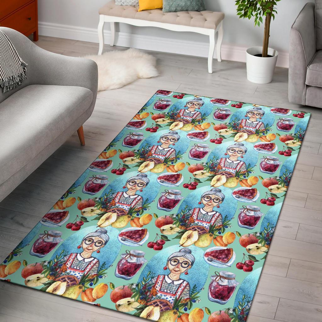 Nana Grandma Print Pattern Floor Mat-grizzshop
