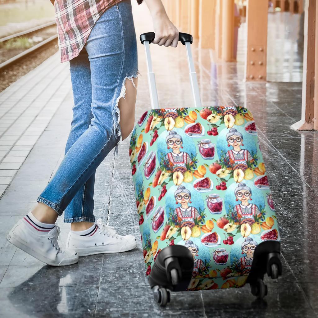 Nana Grandma Print Pattern Luggage Cover Protector-grizzshop