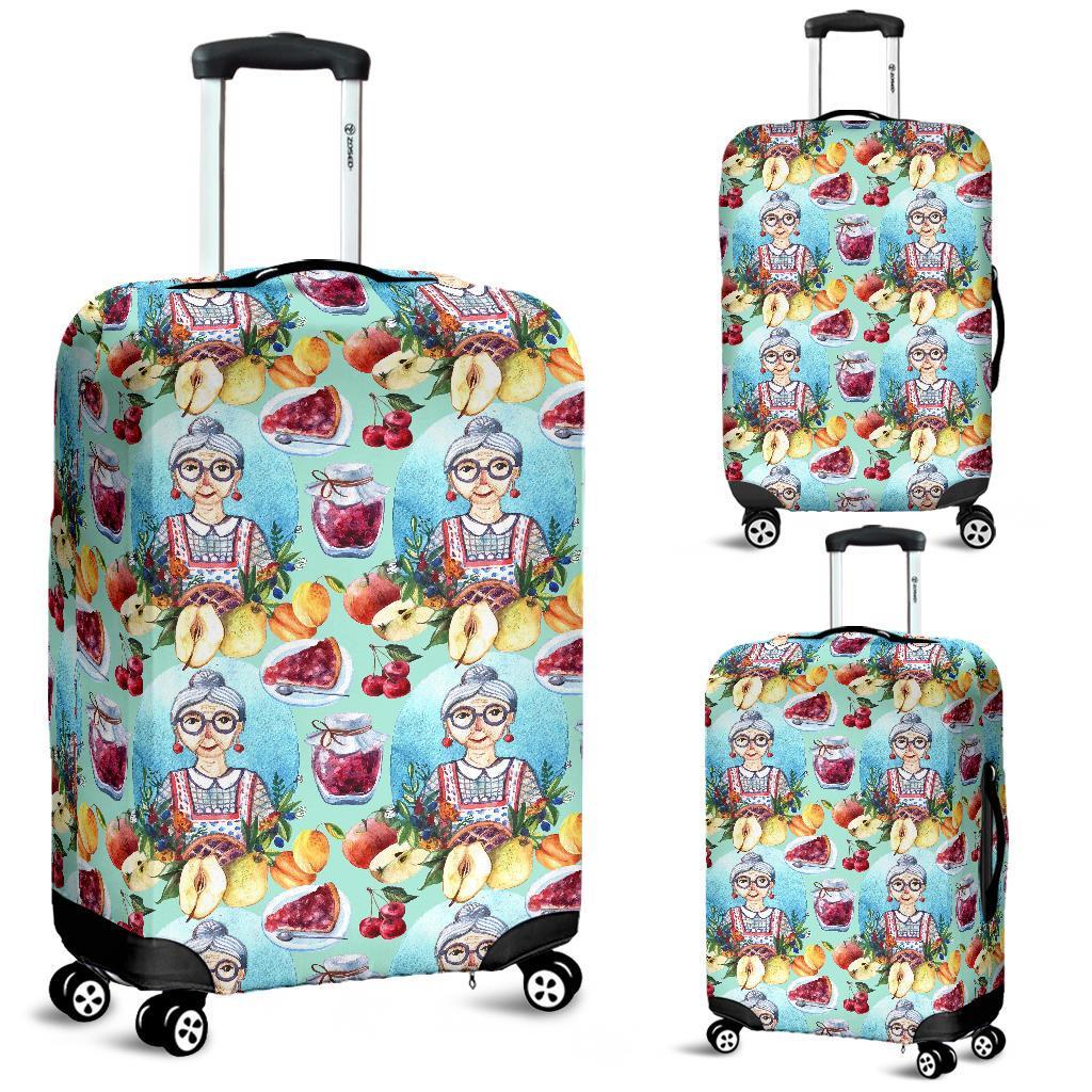 Nana Grandma Print Pattern Luggage Cover Protector-grizzshop