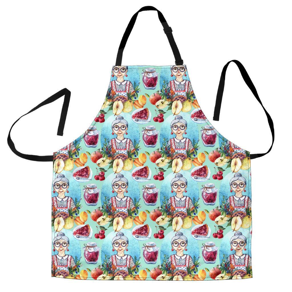 Nana Grandma Print Pattern Men's Apron-grizzshop